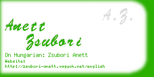 anett zsubori business card